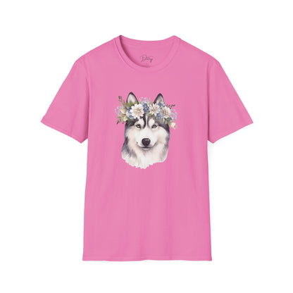 Flowery Malamute T-Shirt