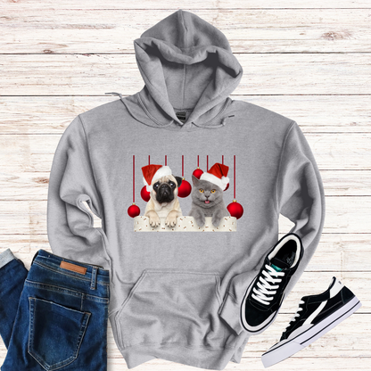 Dog And Cat Christmas Bauble Hoodie